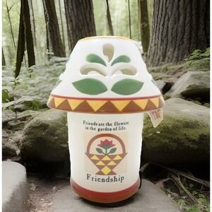 Jim Shore Heartwood Creek Candle W‎ Shade Flower Basket Spring Summer 114909 NEW